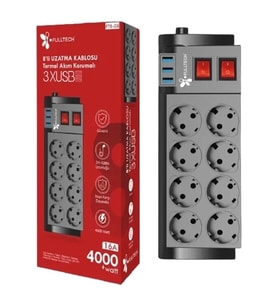 Fulltech Ftr-08 8’li Termal Akım Korumalı Priz
