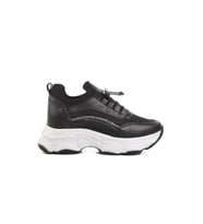 Ayakmod Siyah Yüksek Taban Kadın Sneaker 6064 Z (Siyah)