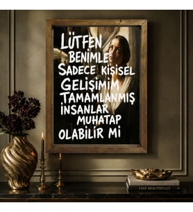 BK Gift Vintage Klasik Sanat Esprili Sözlü Masif Ahşap Çerçeveli Dekoratif Tablo - 4