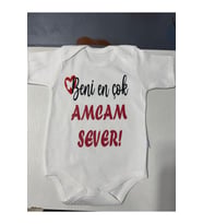Yazılı Zıbın Beni En Çok Amcam Sever Yazılı Bebek Zıbını