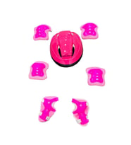 Bisiklet Kaykay Paten Çocuk Kaskı Ve Dizlik Set PEMPE/PEMBE
