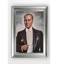 Gümüş Çerçeveli Atatürk Tablo cv956