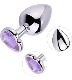 Kalp Desenli Taşlı Küçük Boy Plug