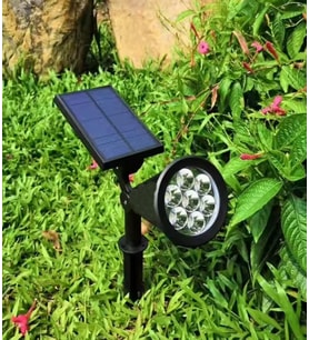7w Solar Güneş Enerjili Kazıklı Çim & Bahçe Aydınlatma Armatürü SU Geçirmez - Fotoselli