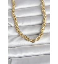 CM 14K Gold Renk Kalın Burgu Zincirli Model 60 cm Kadın Kolye 5886 - EEEEEE2930-2191