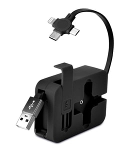 Durukar® Cep Tipi Telefon Tutuculu Makaralı Uzayıp Kısalabilen 3'ü 1 Arada USB Şarj Kablosu