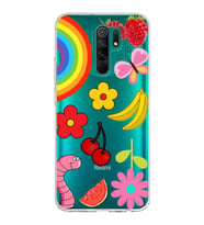 PrintiFy Xiaomi Redmi 9 ile Uyumlu 1mm Slim Fit Water Color 5 Baskılı Şeffaf  Kılıf