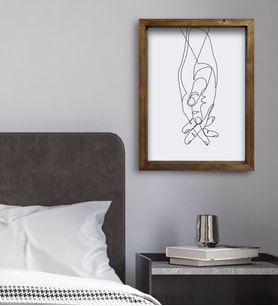 BK Gift Yatak Odası Konseptli Doğal Masif Ahşap Çerçeveli Tablo 45x65cm-16