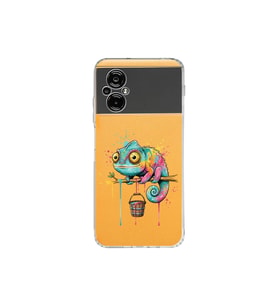 Poco M5 ile Uyumlu Splash Bukalemun Tasarımlı Şeffaf Silikon Kılıf