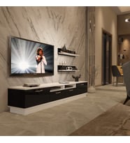Decoraktiv Trendstyle 220r Slm Tv Ünitesi Tv Sehpası - Beyaz Siyah (Siyah - Beyaz)
