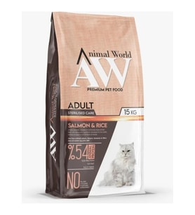 Animal World Somonlu&Pirinçli Kısırlaştırılmış Kedi Maması 15 Kg