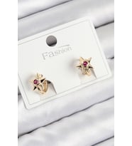 Pirinç Zirkon Taşlı Yıldız Model Gold Renk Çocuk Küpe TJ-BKP11197