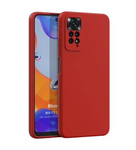 Microsonic Matte Silicone Xiaomi Redmi Note 11 Pro 5G Kılıf Kırmızı