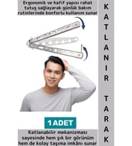 Hediyelik Seyahat Gündelik Çanta Boy Paslanmaz Çelik Gövdeli Özel Şık Tasarımlı Katlanabilir Tarak