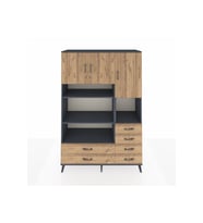 Hyperion Gardrop 9 Raflı 6 Çekmeceli 3 Kapaklı 132x44x195 Antrasit-Çam