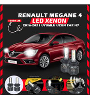 Renault Megane 4 2016-2021 Uzun Far Uyumlu Şimşek Etkili Led Xenon Premium Series H7