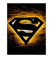 Mony Tasarım Süpermen (Superman) Temalı Led Işıklı Tablo