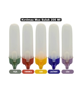 Kafes Kuşları Için Kırılmaz Muz Suluk Büyük Boy 200ml (3 ADET) (Çok Renkli)