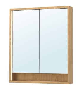 Banyo Duvar Dolabı, Meşe Görünümlü, 80x15x95 cm
