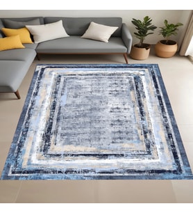 Eliana Home Dijital Baskı Yıkanabilir Kaymaz Taban Salon Halısı Ve Yolluk LN149-FNL454 (Mavi)