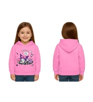Unisex Baskılı Çocuk Swaetshirt Kapüşonlu 3 İplik Şardonlu Kuromi baskılı (Pembe)
