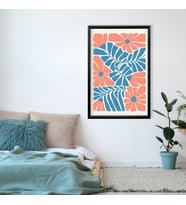 Tekli Ahşap Lamine Çerçeveli Mdf Tablo Pastel Pembe Çiçek (Siyah)