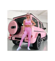 Pembe Leopar Desen Sırtı Çapraz Askılı Spor Büstiyer ( Sporcu Sütyeni )