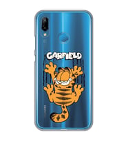 Huawei P20 Lite Uyumlu Garfield Desenli Şeffaf Telefon Kılıfı