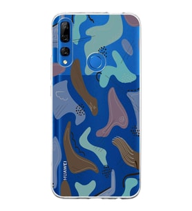 Huawei Y9 Prime 2019 Uyumlu Kapak Abstrackt Tasarımlı Şeffaf Silikon Kılıf