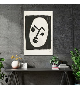 Tekli Dikey Kanvas Tablo Ünlü Eserler Henri Matisse Masque Fond Noir