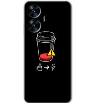 Realme C55 Kılıf HD Desen Baskılı Kılıf - Coffee Battery