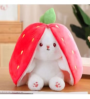 Sürpriz Çilek Tavşan Peluş 50Cm Kırmızı