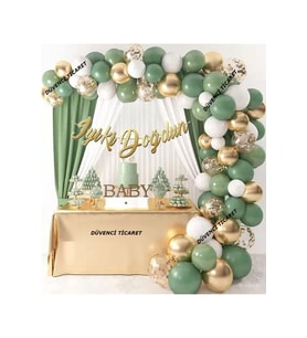 KÜF YEŞİLLİ LÜKS ZİNCİR BALON SET