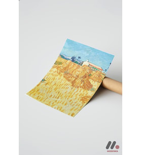 Van Gogh Buğday Demetleri, Çerçevesiz Yüksek Kalite Duvar Afişi - Sanatsever Hediyesi