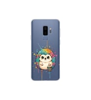 Samsung Galaxy S9 Plus ile Uyumlu Splash Kirpi Tasarımlı Şeffaf Silikon Kılıf