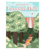 Paradise Falls Tablo Ahşap Poster Dekoratifna Hoş Geldiniz