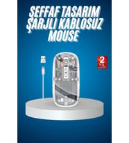 Pilelistore  Sessiz Tıklama Çift Modlu Bluetooth Ve Alıcı Şeffaf Mouse Fare