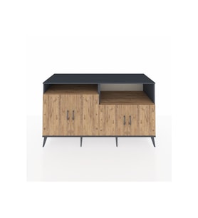 Kronos Konsol 4 Raflı 4 Kapaklı 176x59x99 Antrasit-Çam