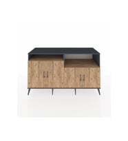 Kronos Konsol 4 Raflı 4 Kapaklı 176x59x99 Antrasit-Çam