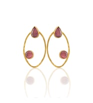 Kadir Jewellery 22 Ayar Altın Kaplama Geometrik Küpe -El İşçiliği Ve Hipoalerjenik Küpe