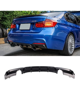 F30 3 Serisi M Technic Difüzör Parlak Siyah Plastik Sağ Sol Tek Arka-difizör-bodykit-ek-karlık