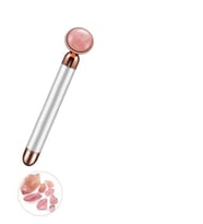 Titreşimli Güzellik Masaj Kalemi Doğal Pink Jade (Yeşim) Taş, Gümüş Çubuk