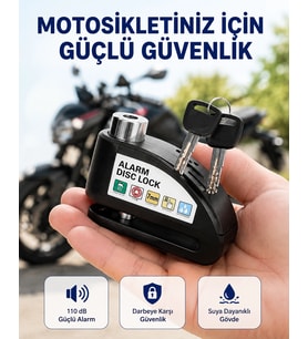 Taşınabilir Alarm Disk Kilidi Motosiklet Scooter Bisiklet Güvenlik Yeni Nesil