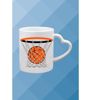Basketboll Temalı Basket Sever Kalpli Kulp Kupa Bardak Çay Kahve Fincanı-2