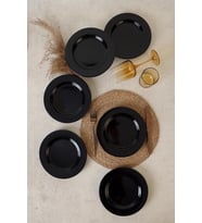 Siyah Assos Pasta Tabağı 22 Cm 6 Adet 650