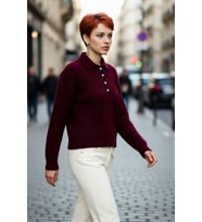 Kadın Oversize Saç Örgü Polo Yaka Triko Kazak Düşük Uzun Kollu Kışlık Rahat Basic Şıklık Kaliteli