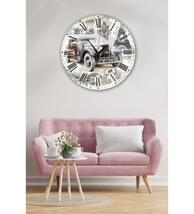 Bilge Retro Tasarımlı Duvar Saati 35 X 35 Cm (Baskılı)