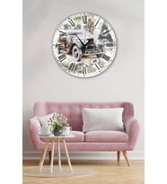 Bilge Retro Tasarımlı Duvar Saati 35 X 35 Cm (Baskılı)