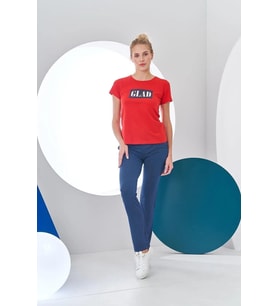 Pjs Kadın Glad Baskılı Kısa Kollu Spor Pijama Takım