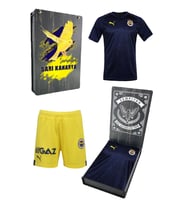 Fenerbahçe Orijinal A Takım Futbolcu Antrenman Çocuk T-Shirt + Şort Set Kutulu (Sarı-Lacivert)